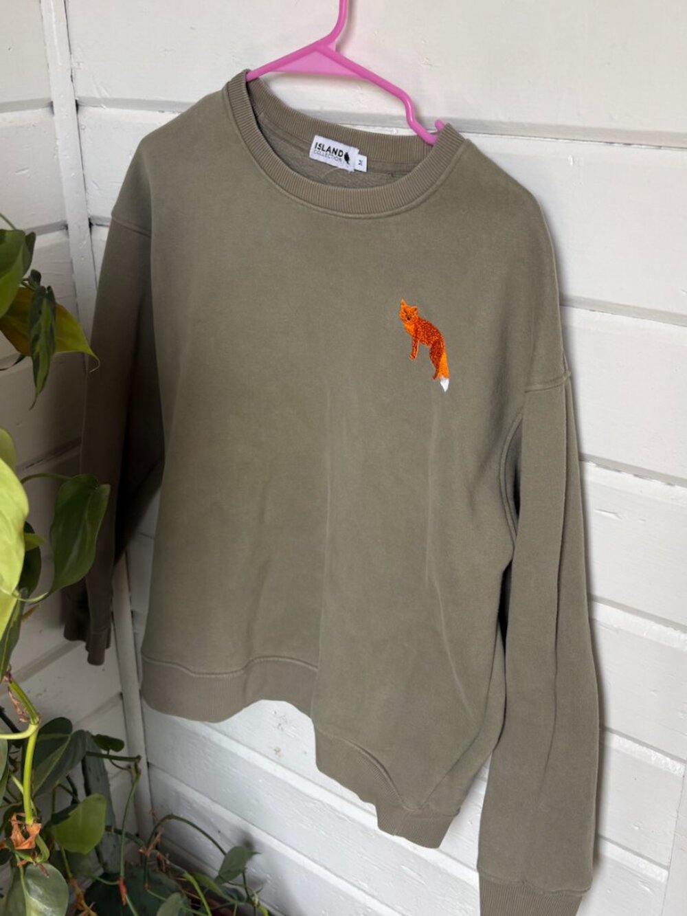 Embroidered Fox Crewneck Sweatshirt
